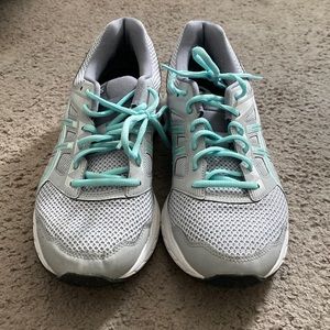 ASICS Teal and Gray Sneakers